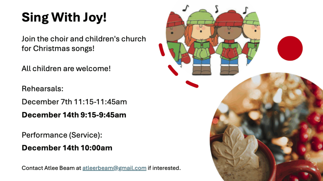 Inviting All Children to Sing in Worship December 14